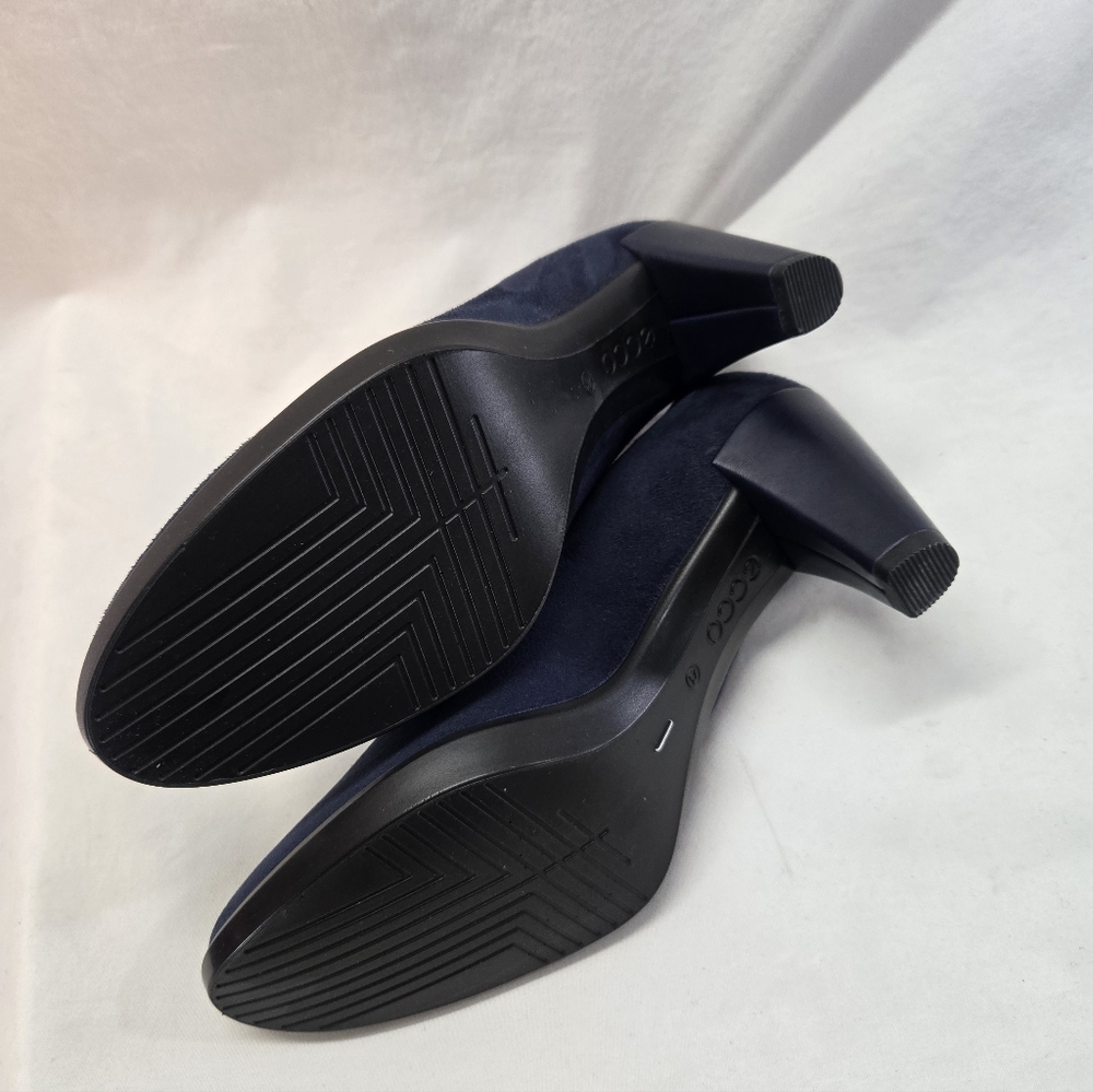 Ecco Women's Size 41 Danish Design Blue Suede Heels Pump Slip On - Picture 7 of 7